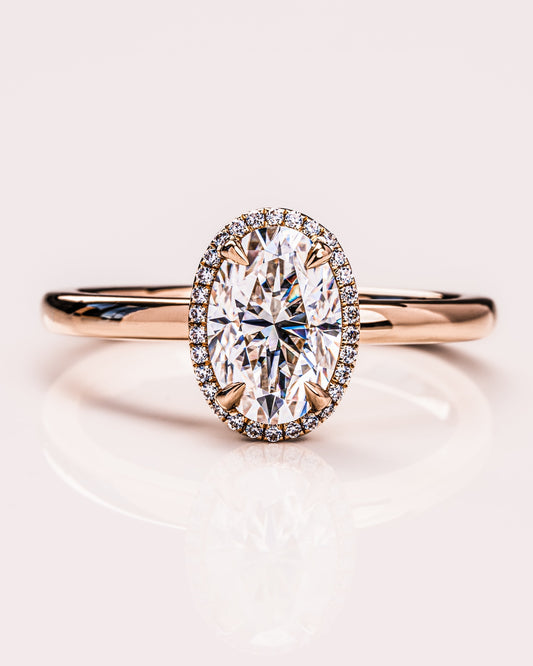1.80 CT Oval Cut Halo Lab Grown Diamond Engagement Ring