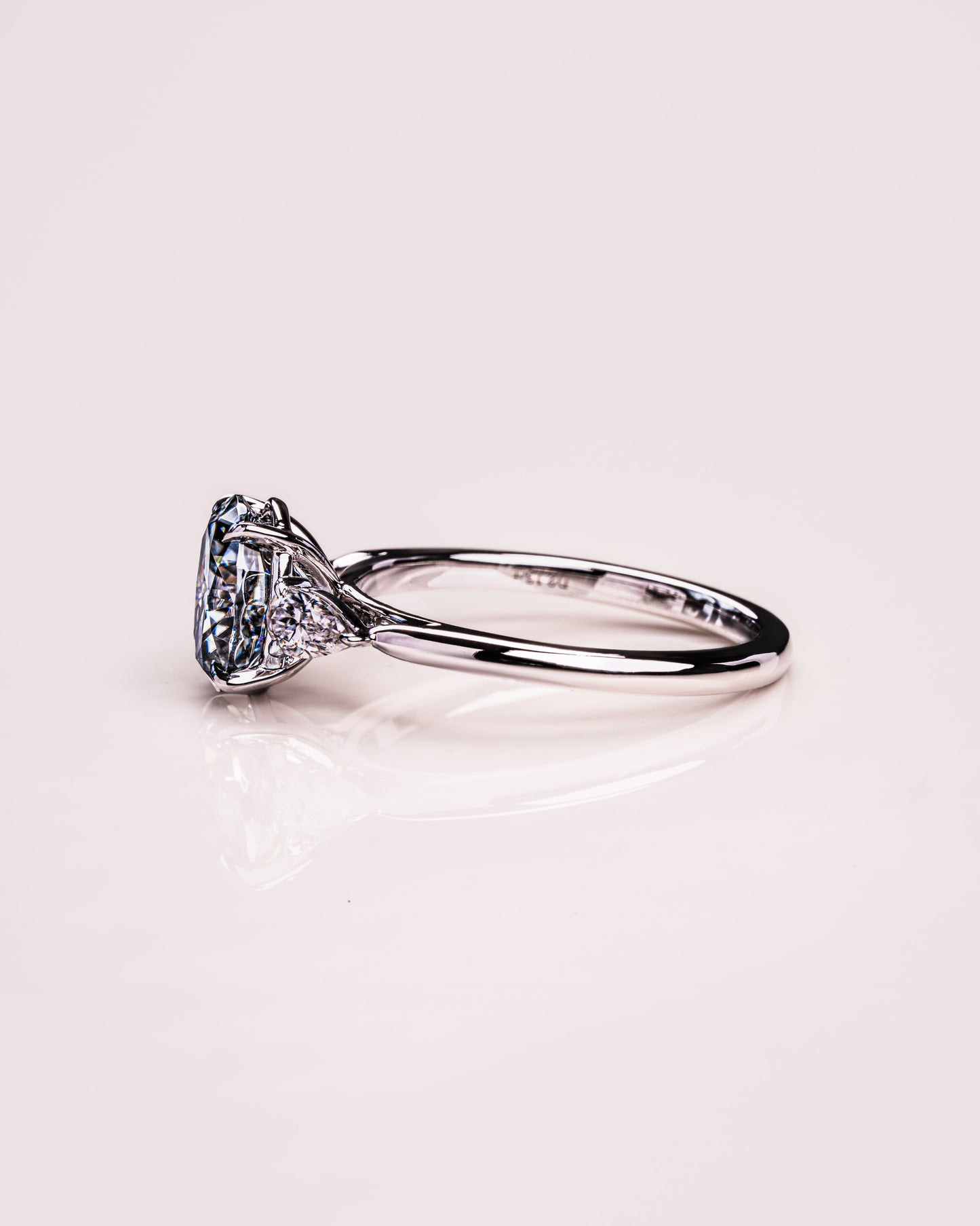 1.91 CT Oval Cut Three Stone Lab Grown Diamond Engagement Ring