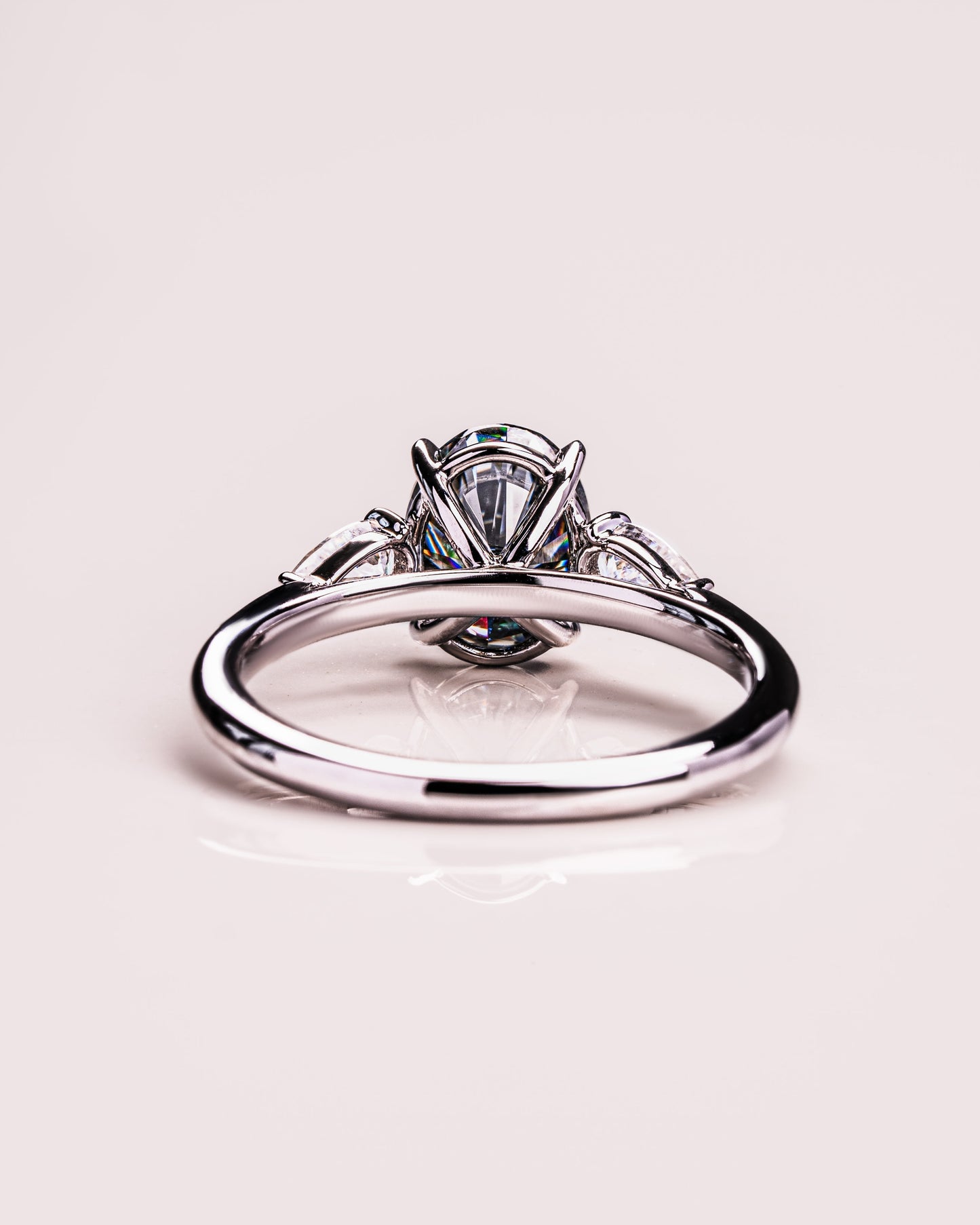 1.91 CT Oval Cut Three Stone Lab Grown Diamond Engagement Ring