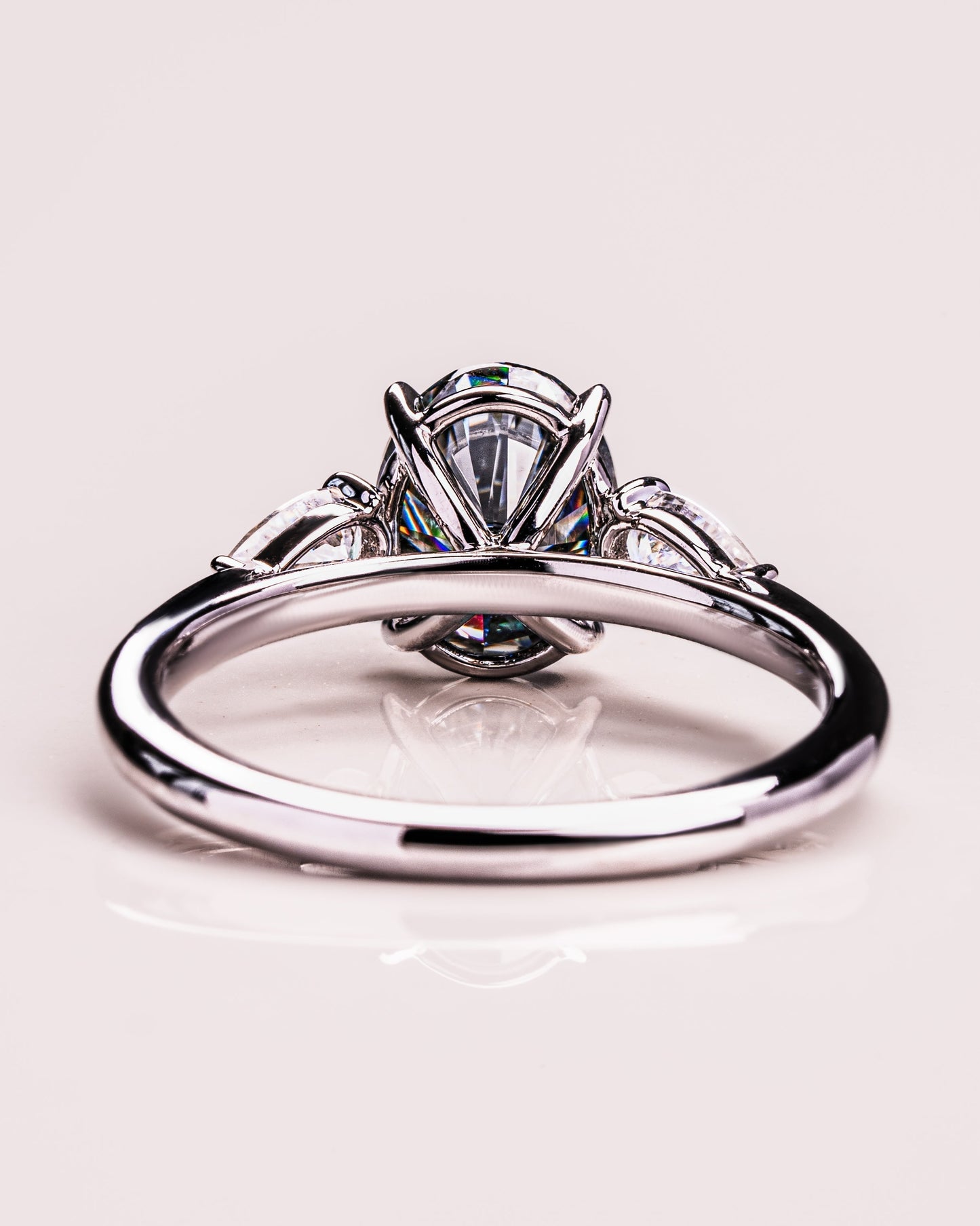 1.91 CT Oval Cut Three Stone Lab Grown Diamond Engagement Ring