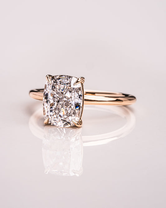 2.15 CT Cushion Cut Solitaire Lab Grown Diamond Engagement Ring