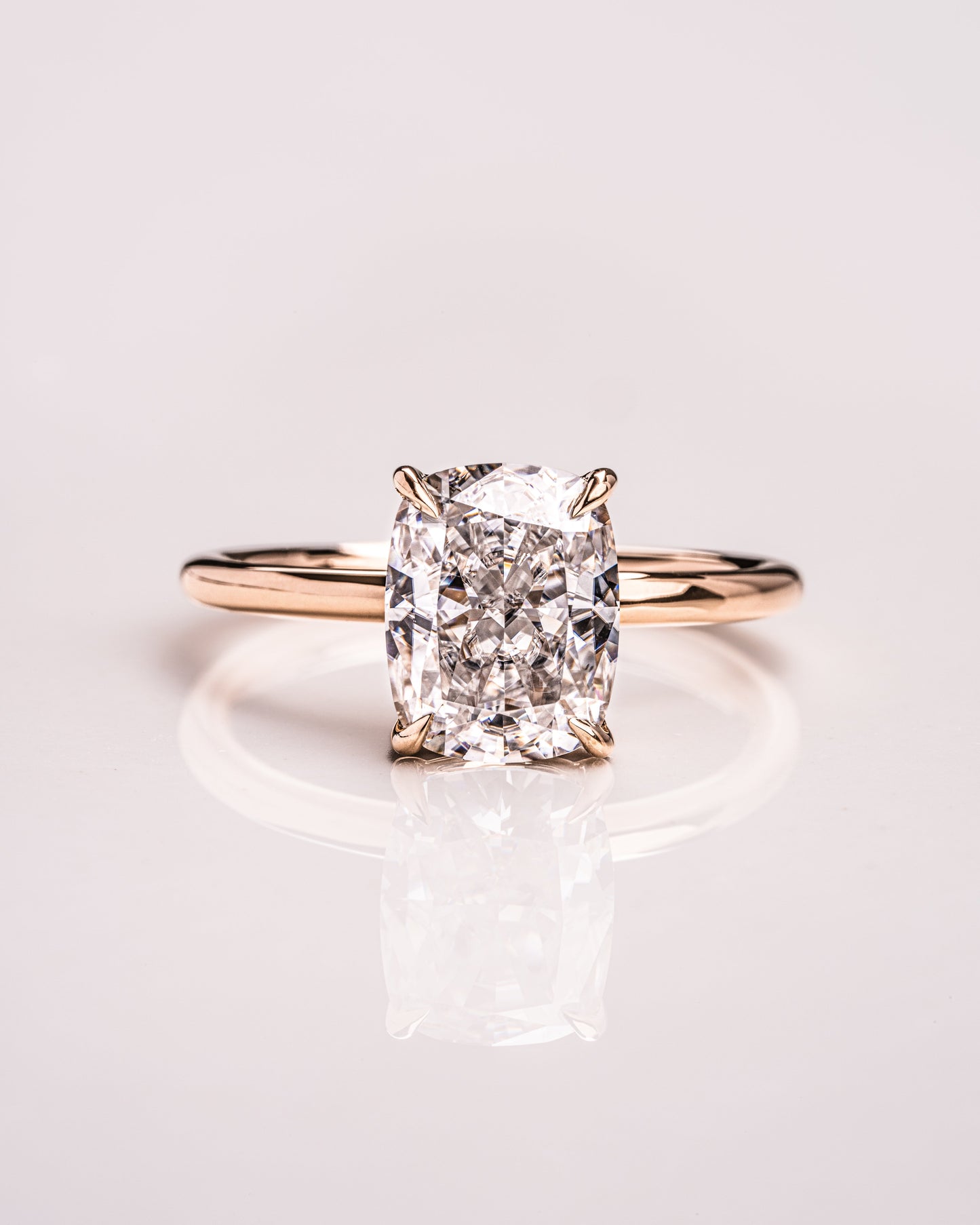 2.15 CT Cushion Cut Solitaire Lab Grown Diamond Engagement Ring