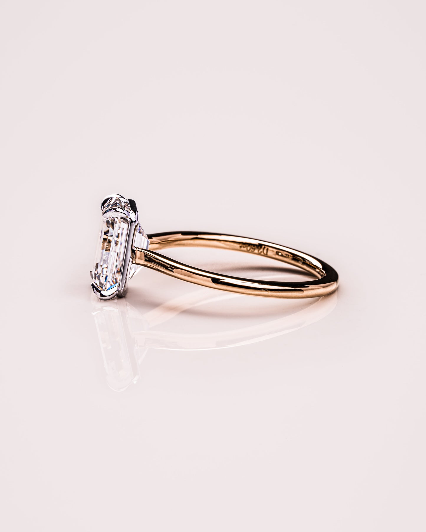 2.3 CT Emerald Cut Solitaire Lab Grown Diamond Engagement Ring