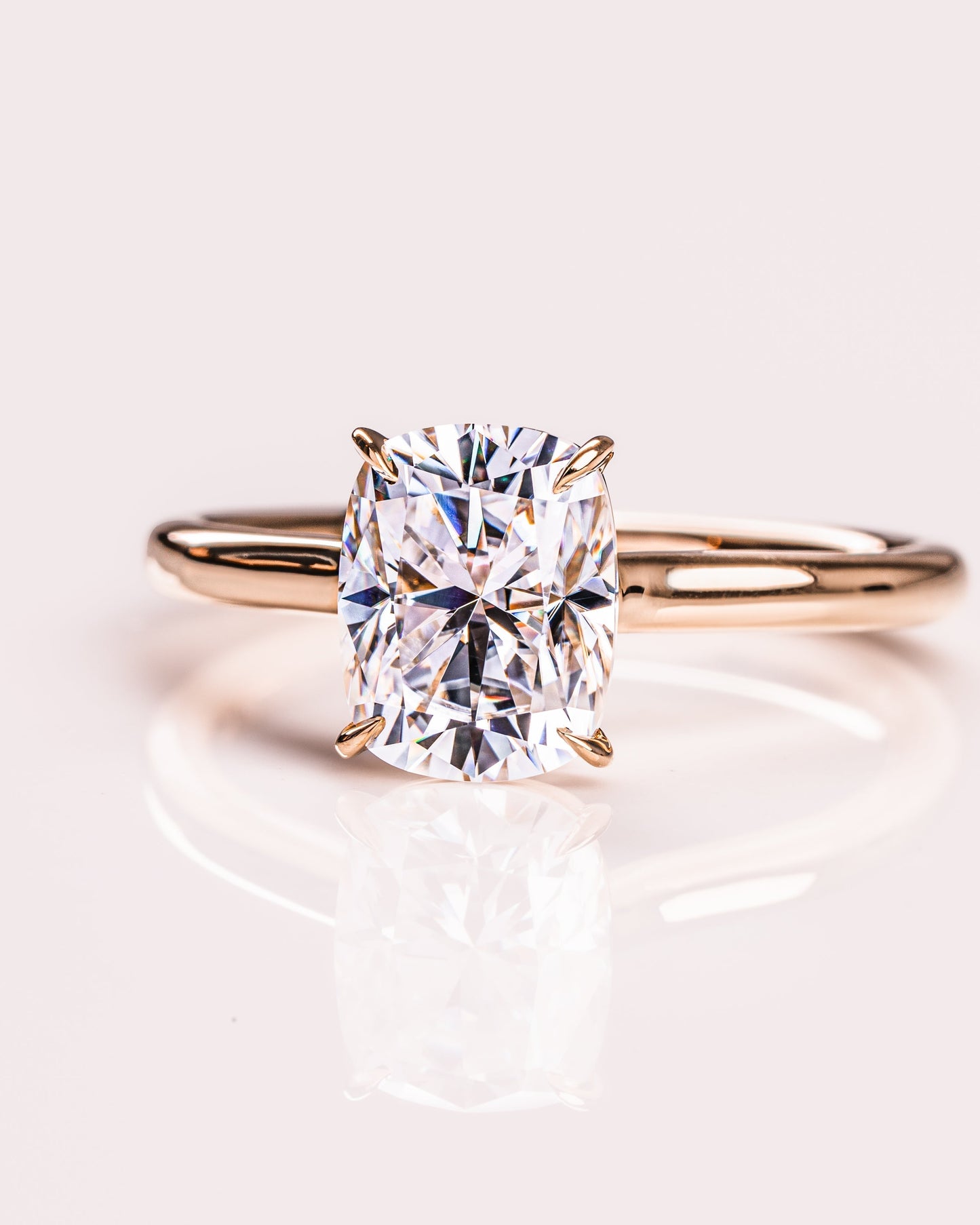 2.15 CT Cushion Cut Solitaire Lab Grown Diamond Engagement Ring