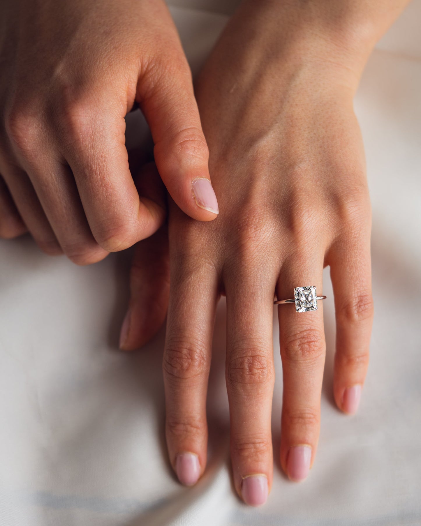 2.43 CT Radiant Cut Lab Grown Diamond Solitaire Engagement Ring