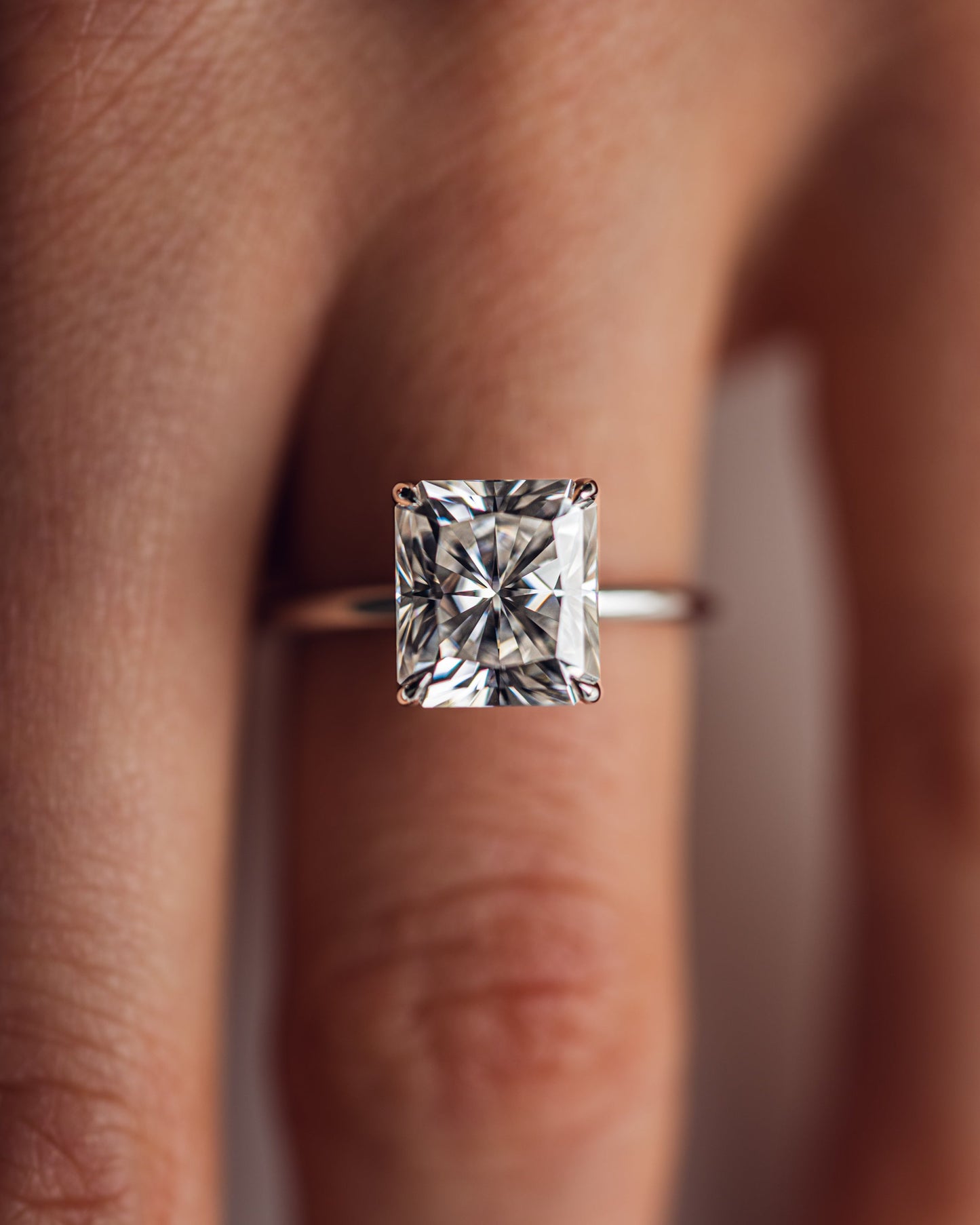 2.43 CT Radiant Cut Lab Grown Diamond Solitaire Engagement Ring