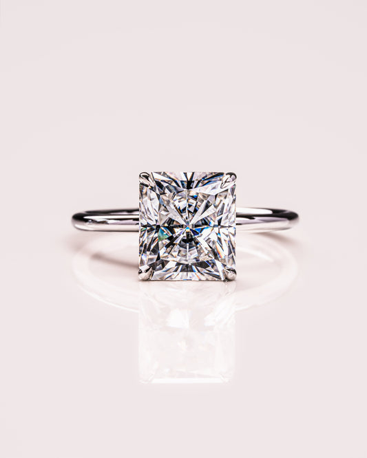 2.43 CT Radiant Cut Lab Grown Diamond Solitaire Engagement Ring