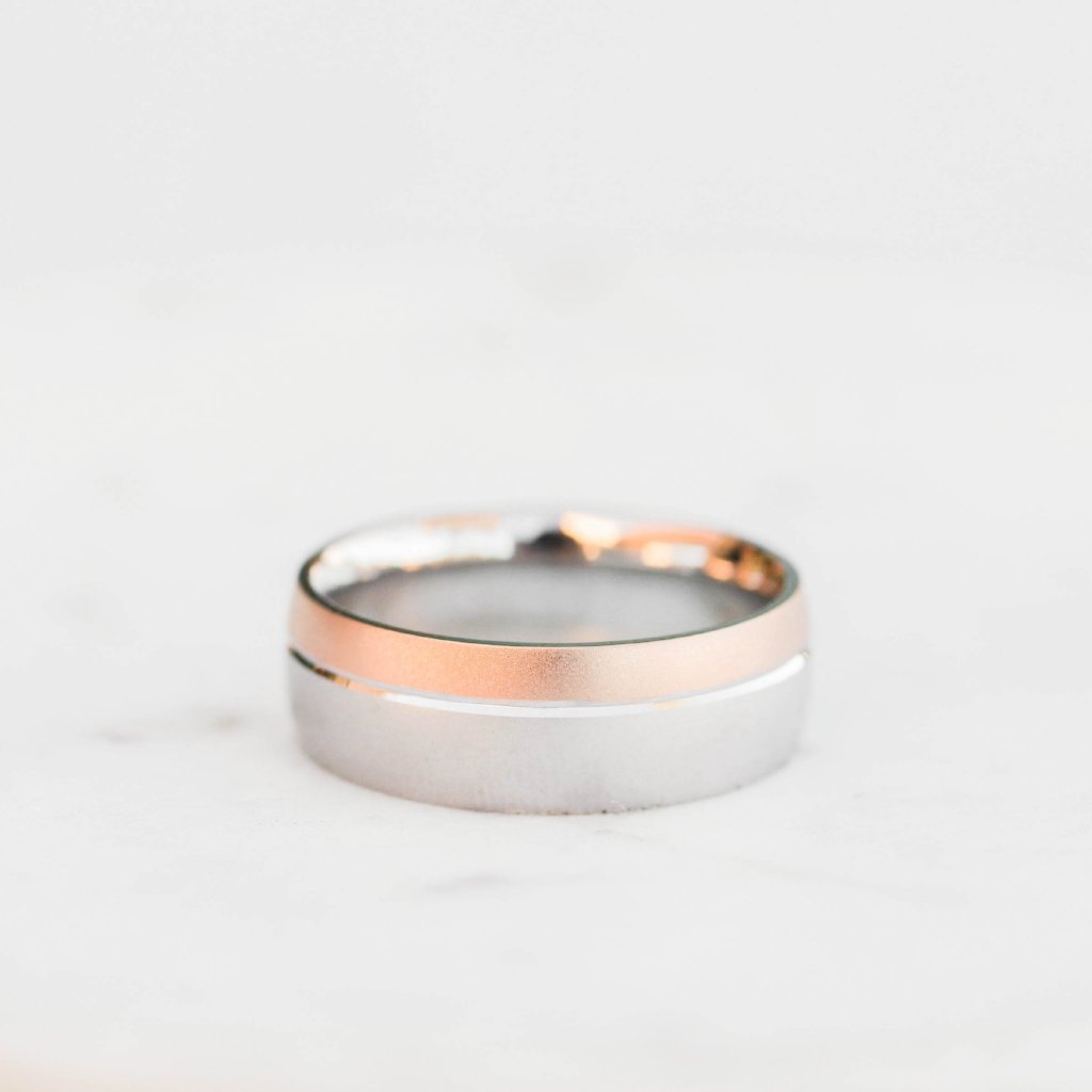 Satin-Finish Two Tone Regular Men's Band 1 Satin-Finish Two Tone Regular Men's Band 1