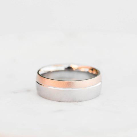 Satin-Finish Two Tone Regular Men's Band 1 Satin-Finish Two Tone Regular Men's Band 1