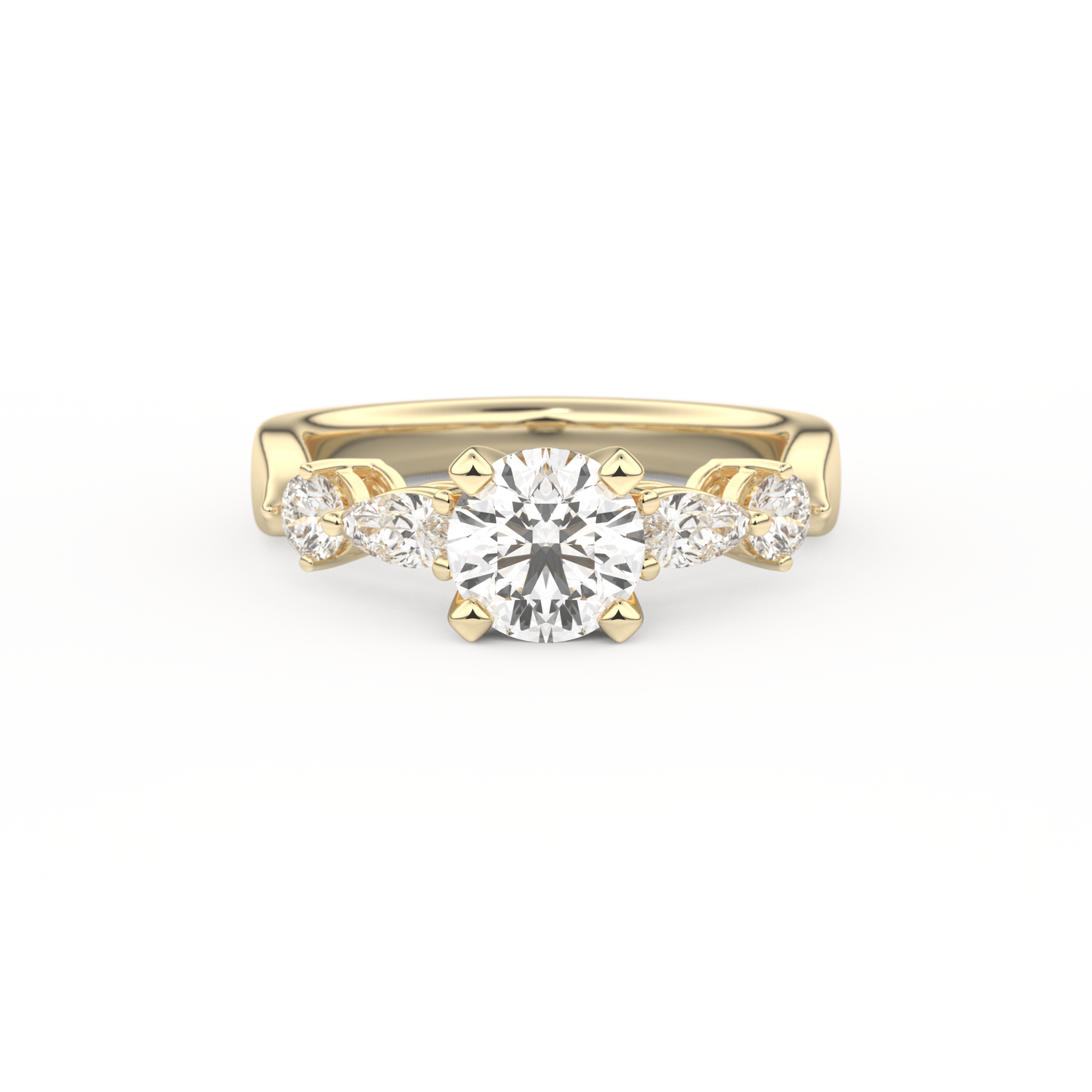 Round Cluster Lab Grown Diamond Engagement Ring
