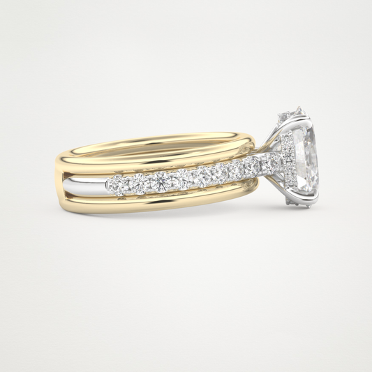 Oval Channel Pave Lab Grown Diamond Engagement Ring