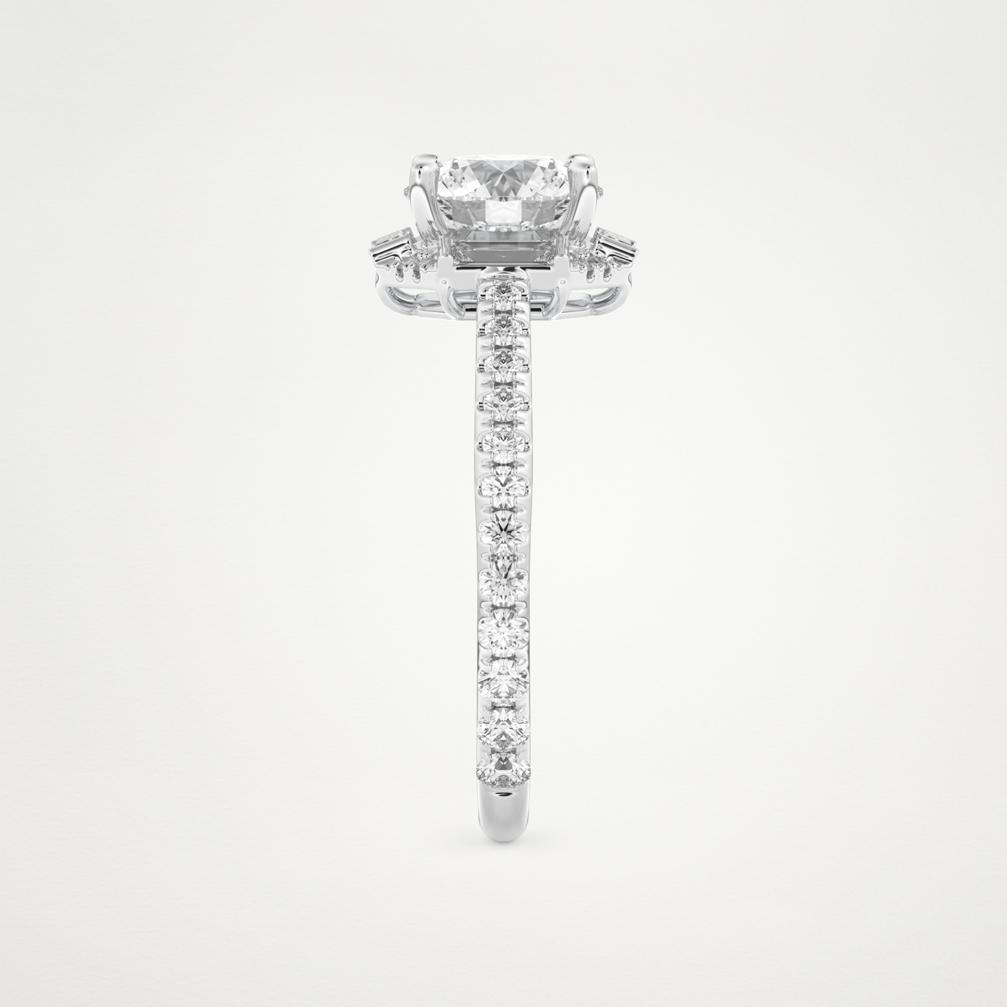 Round Cluster Lab Grown Diamond Engagement Ring