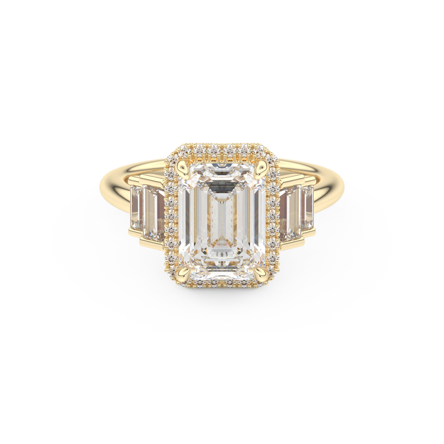 Emerald Cluster Lab Grown Diamond Engagement Ring
