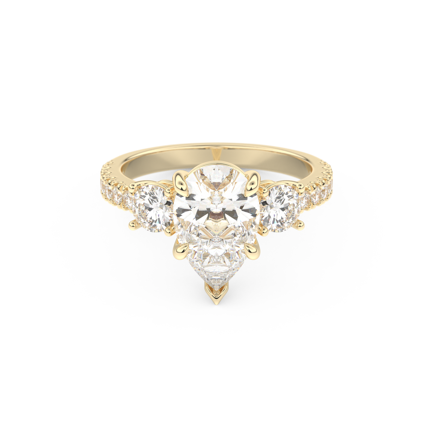 Pear Cluster Lab Grown Diamond Engagement Ring