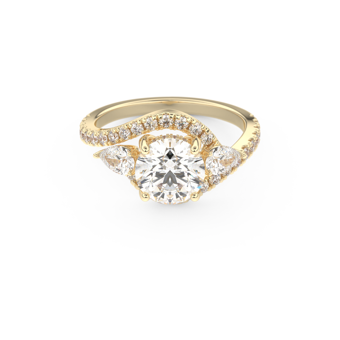 Round Cluster Lab Grown Diamond Engagement Ring