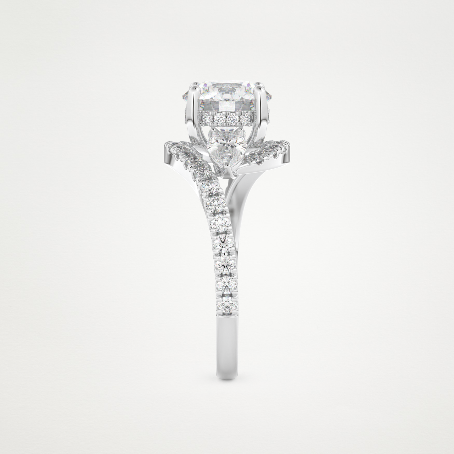 Round Cluster Lab Grown Diamond Engagement Ring