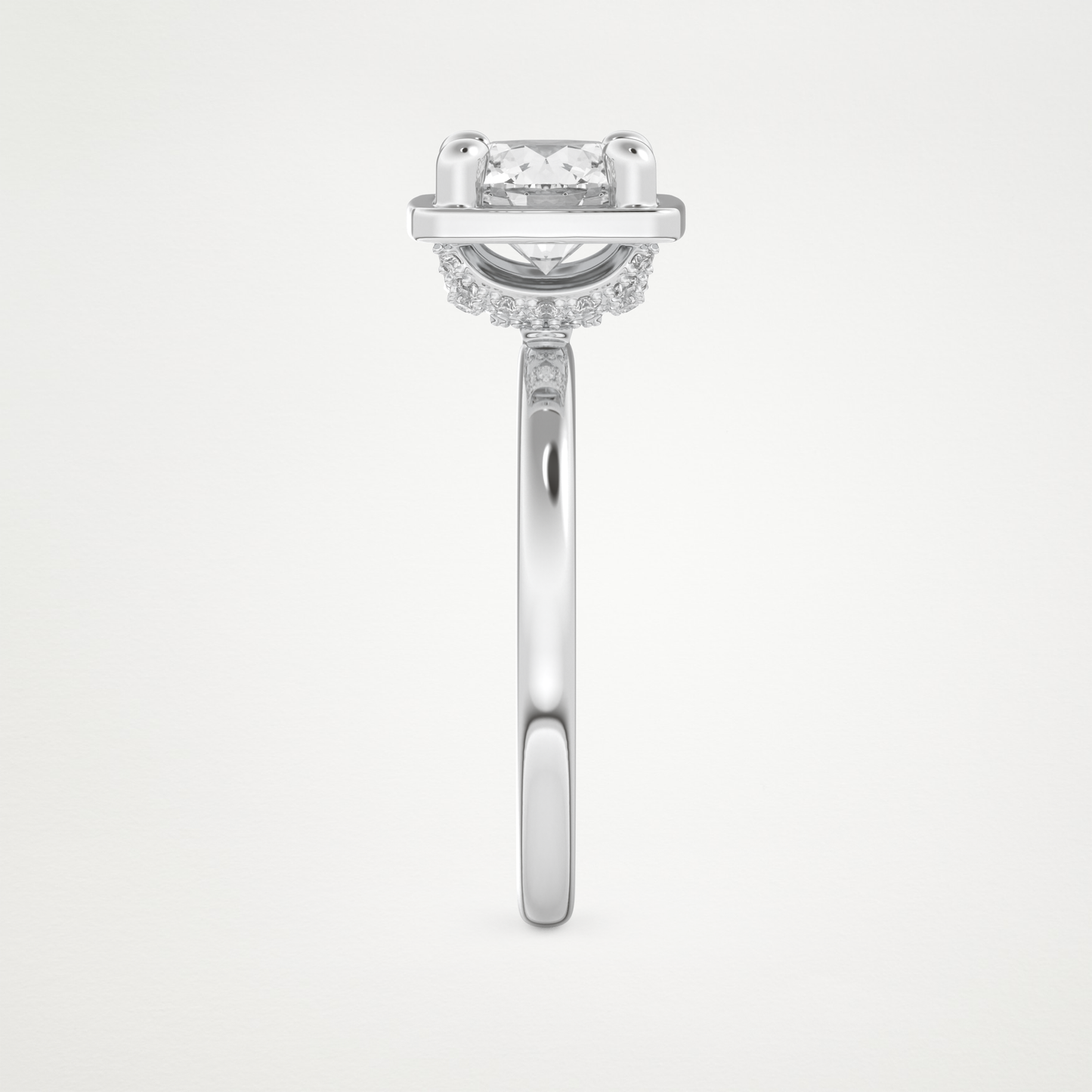Round Pave Lab Grown Diamond Engagement Ring