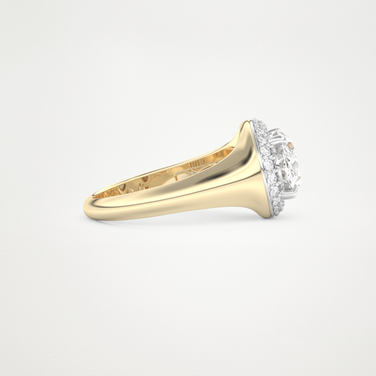 East West Oval Halo Lab Grown Diamond Engagement Ring