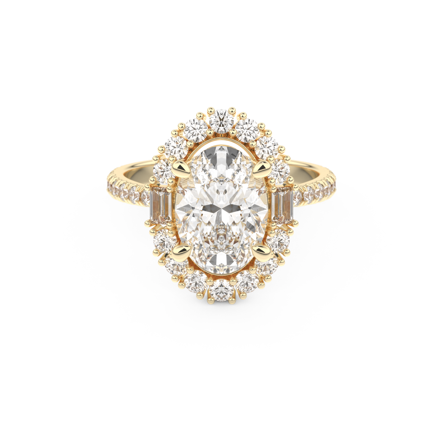 Oval Cluster Lab Grown Diamond Engagement Ring