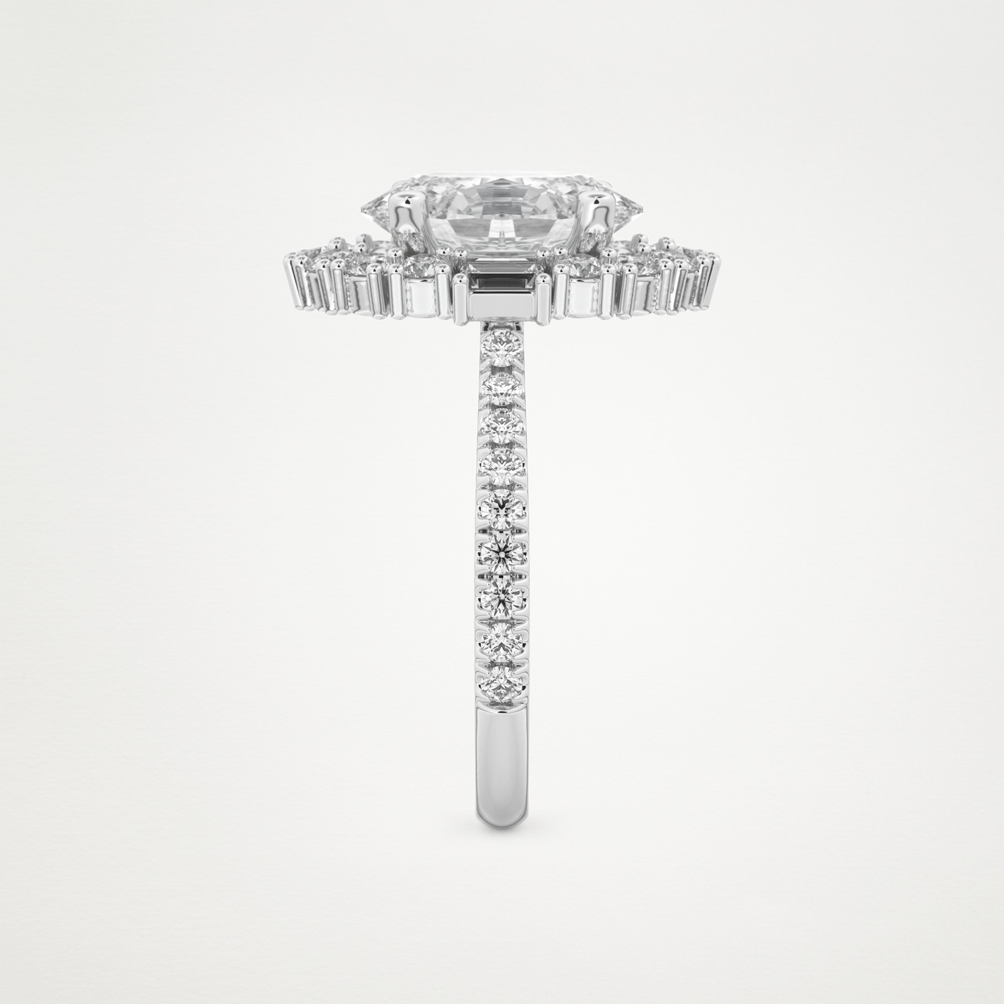 Oval Cluster Lab Grown Diamond Engagement Ring