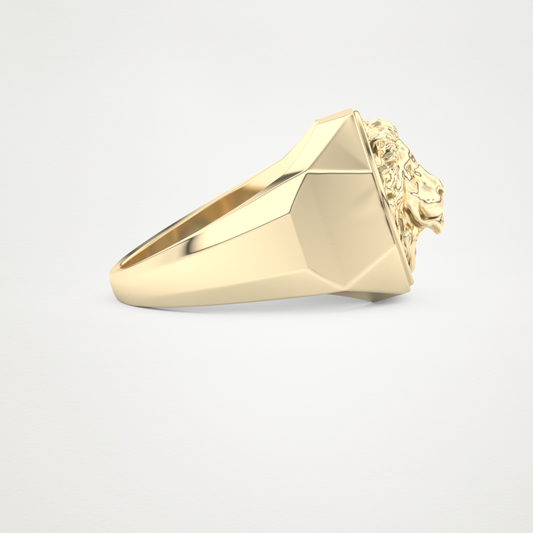 Lion Engraved Men's Wedding Band