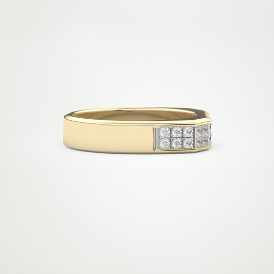 0.15 TCW Round Multi Stone Lab Grown Diamond Men's Wedding Band