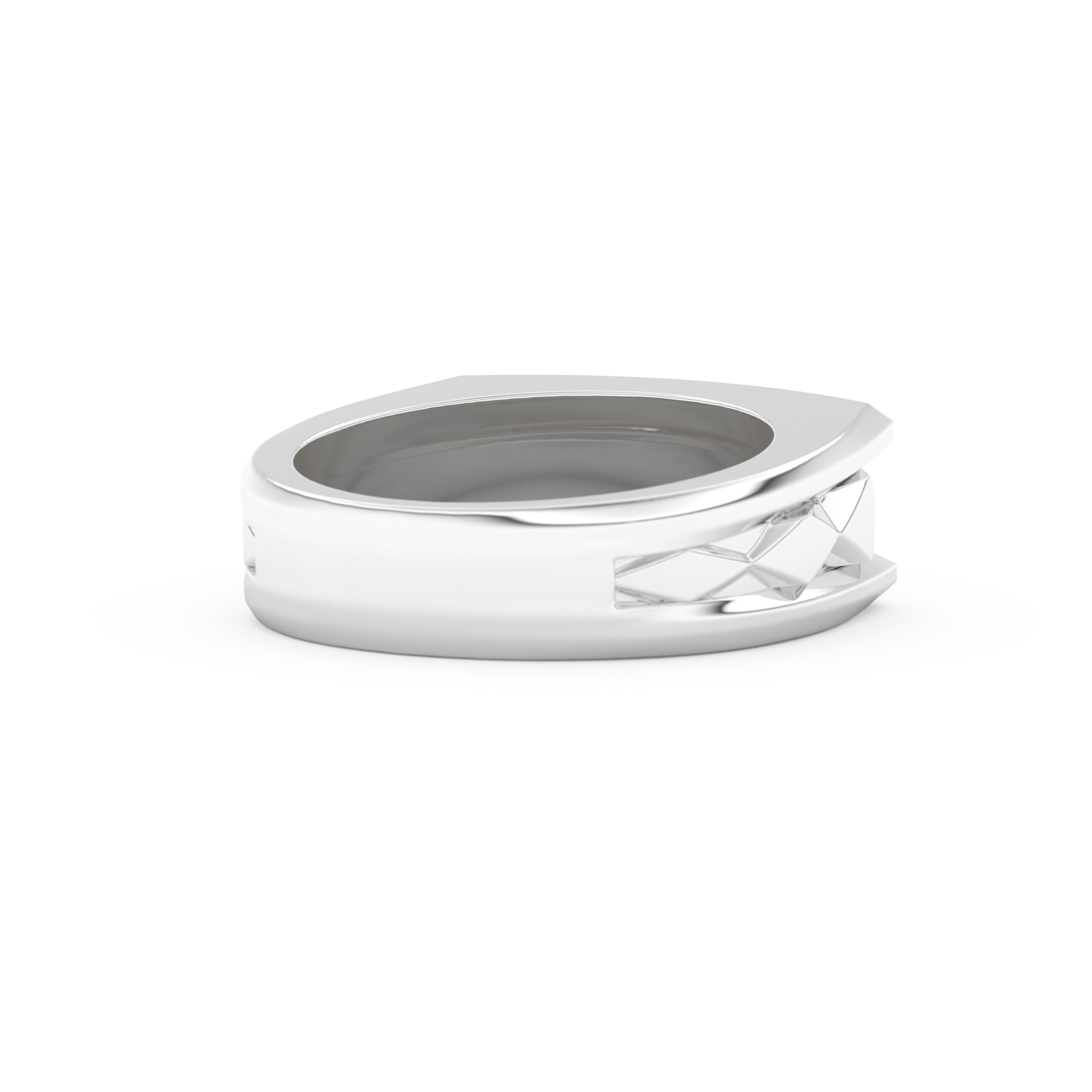 Flush Setting Men's Wedding Band Moissanite – Yellow, White, or Rose Gold 6