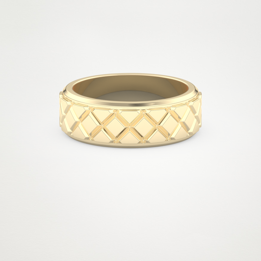 Patterned Men's Wedding Band