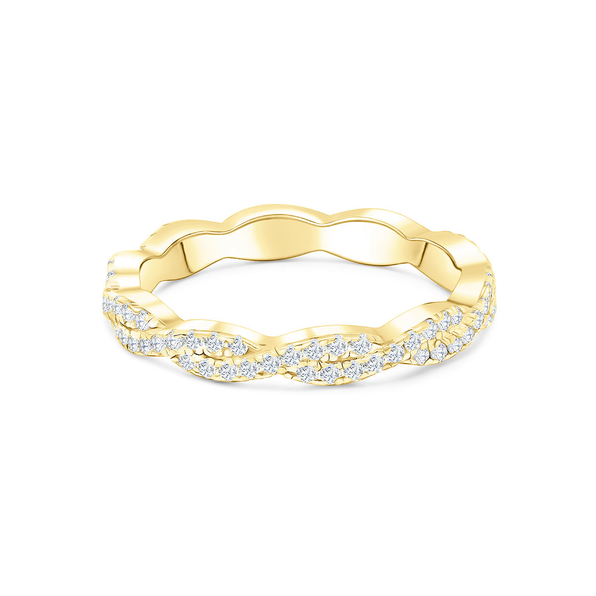 0.34 TCW Round Twisted Style Moissanite Wedding Band 10 0.34 TCW Round Twisted Style Moissanite Wedding Band 10