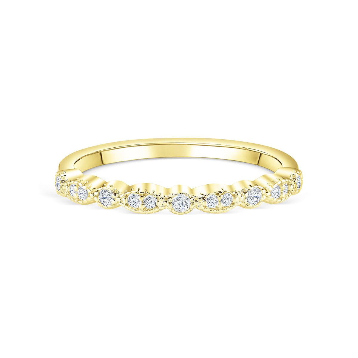 0.16 TCW Round Milgrain Style Moissanite Wedding Band 9 0.16 TCW Round Milgrain Style Moissanite Wedding Band 9