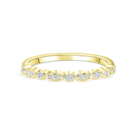 0.16 TCW Round Milgrain Style Moissanite Wedding Band 9 0.16 TCW Round Milgrain Style Moissanite Wedding Band 9