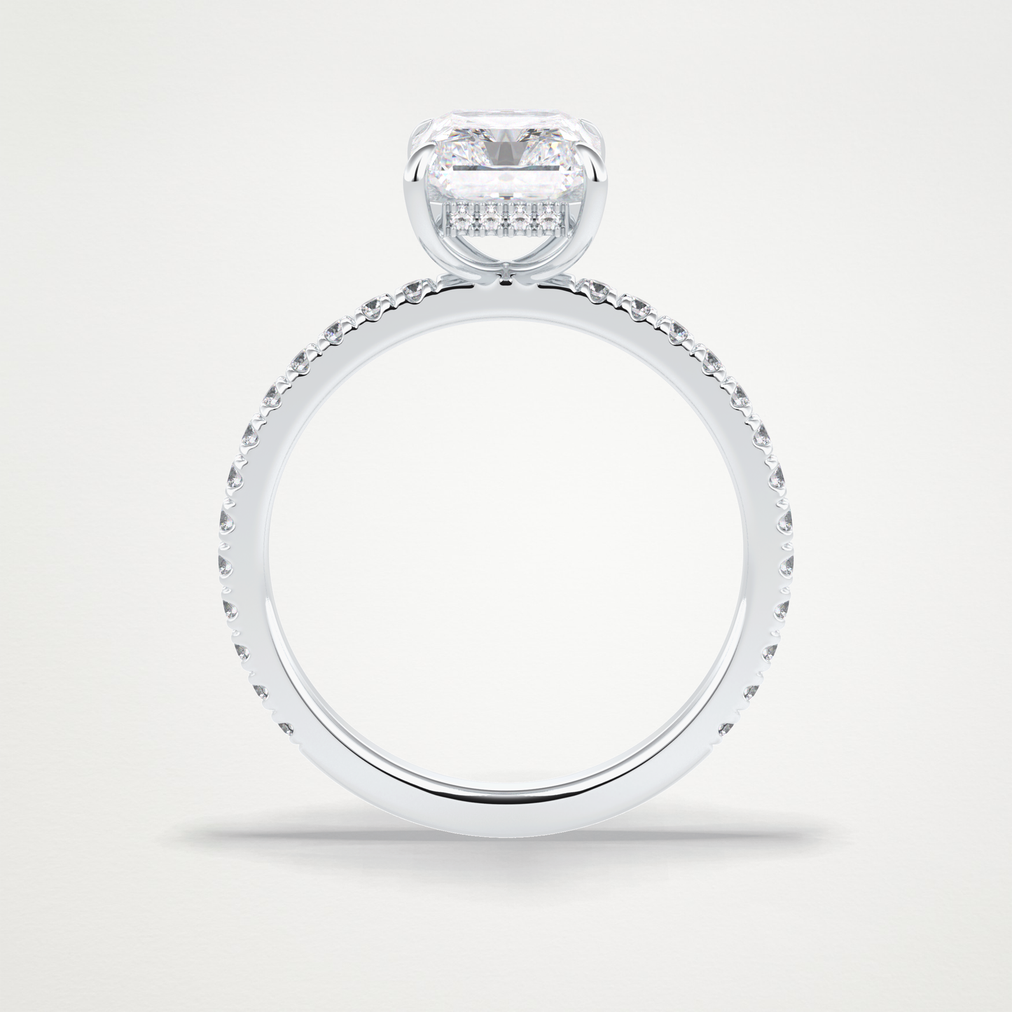 Radiant Pave Lab Grown Diamond Engagement Ring