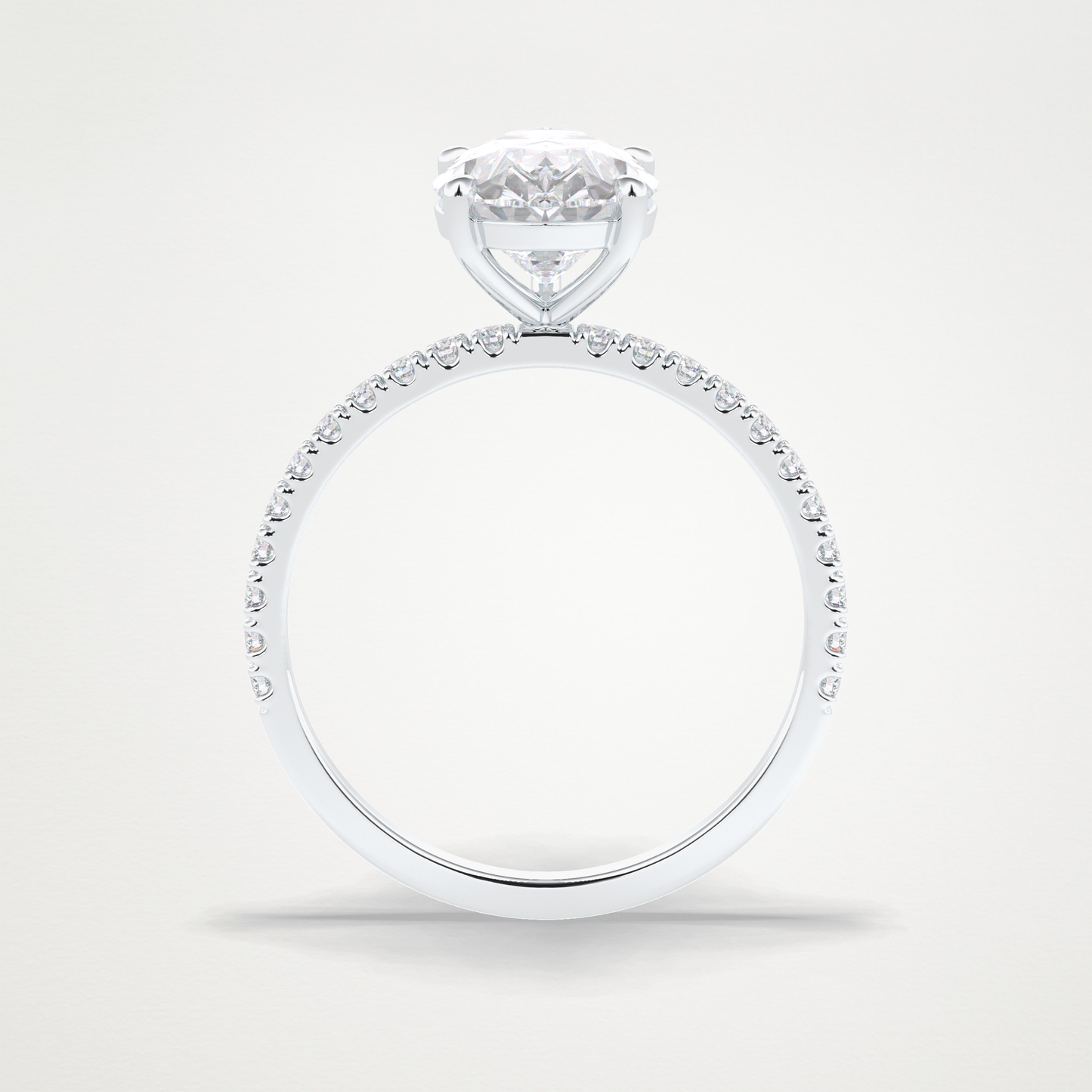 Pear Pave Lab Grown Diamond Engagement Ring