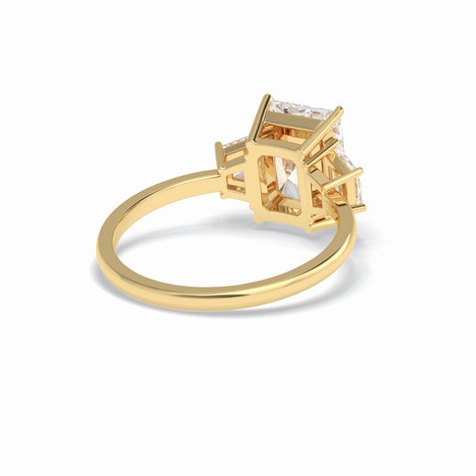Radiant Three Stone Lab Grown Diamond Engagement Ring