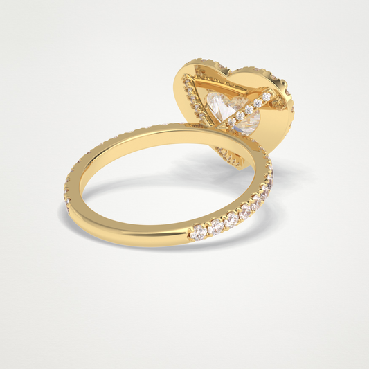 Heart Halo & Pave Lab Grown Diamond Engagement Ring
