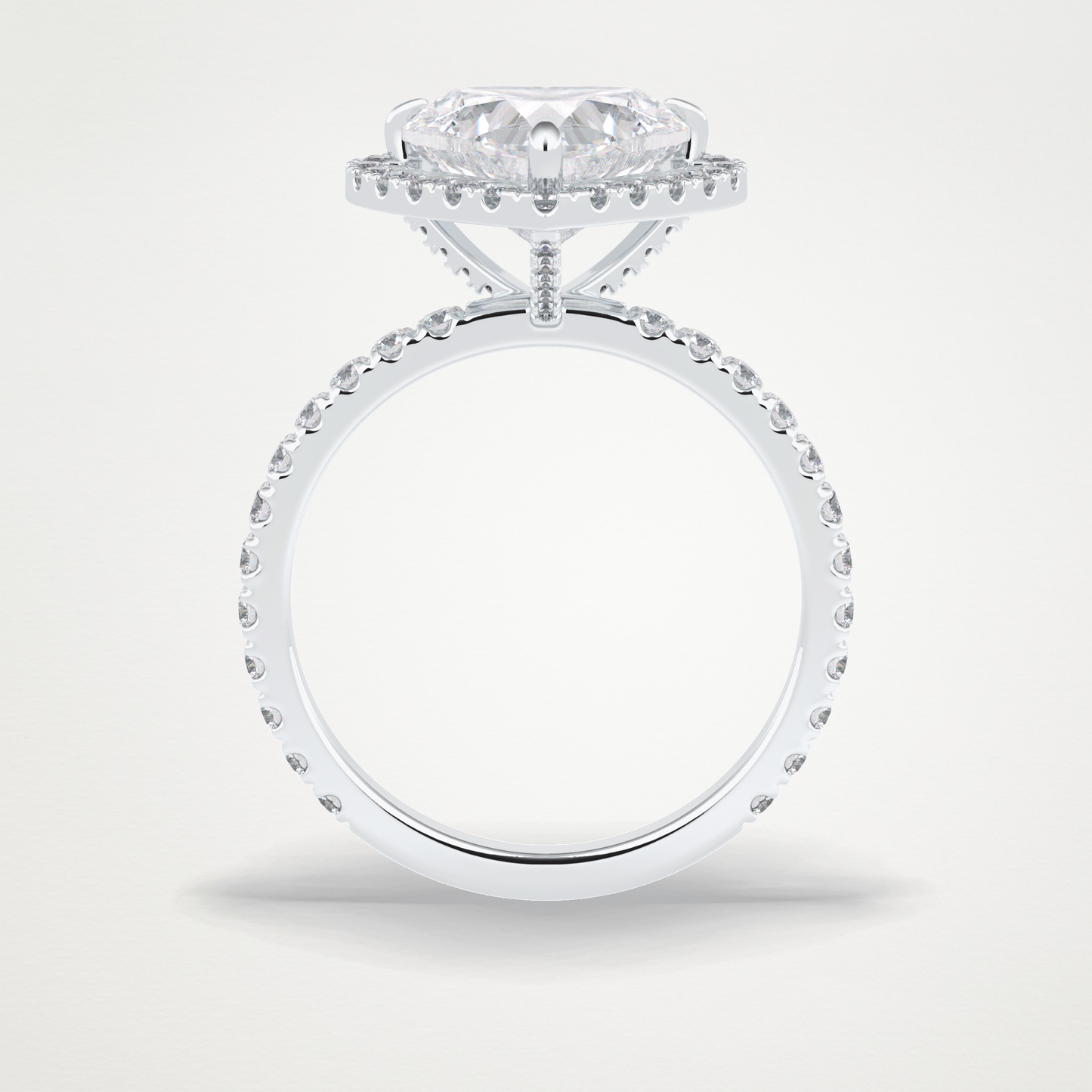 Heart Halo & Pave Lab Grown Diamond Engagement Ring