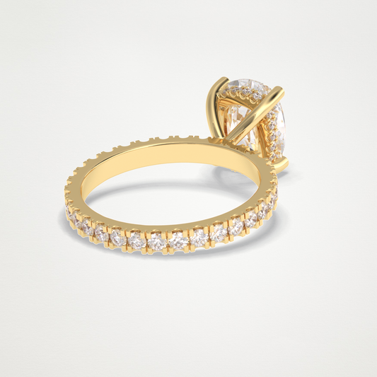 Cushion Hidden Halo & Pave Lab Grown Diamond Engagement Ring