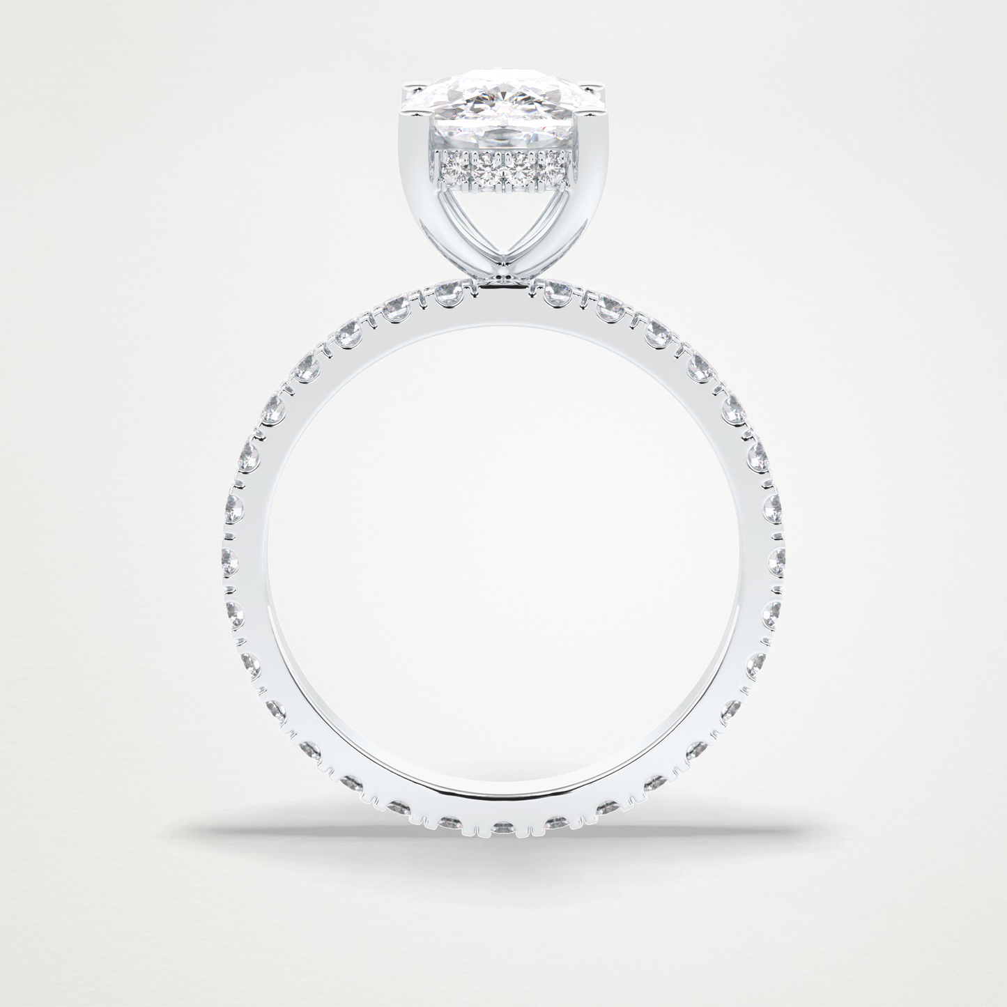 Cushion Hidden Halo & Pave Lab Grown Diamond Engagement Ring