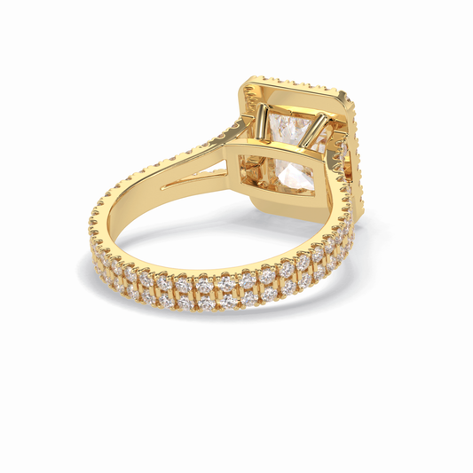 Radiant Halo, Pave & Split Shank Lab Grown Diamond Engagement Ring