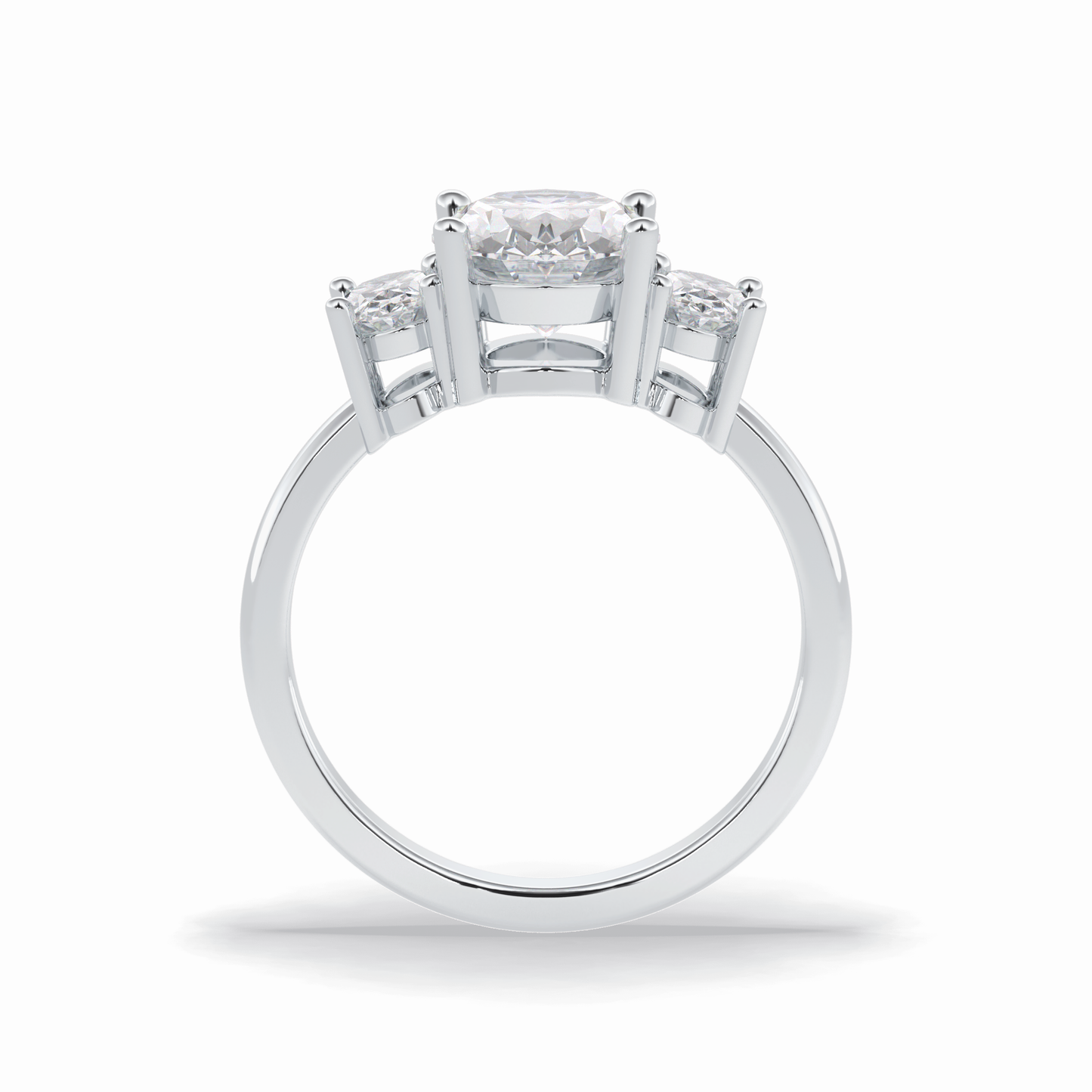 Oval Three Stone Lab Grown Diamond Engagement Ring