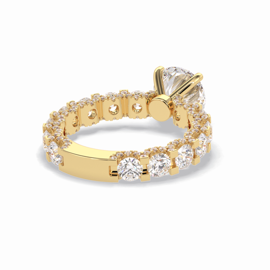 Round Pave Lab Grown Diamond Engagement Ring