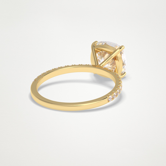 Cushion Pave Lab Grown Diamond Engagement Ring