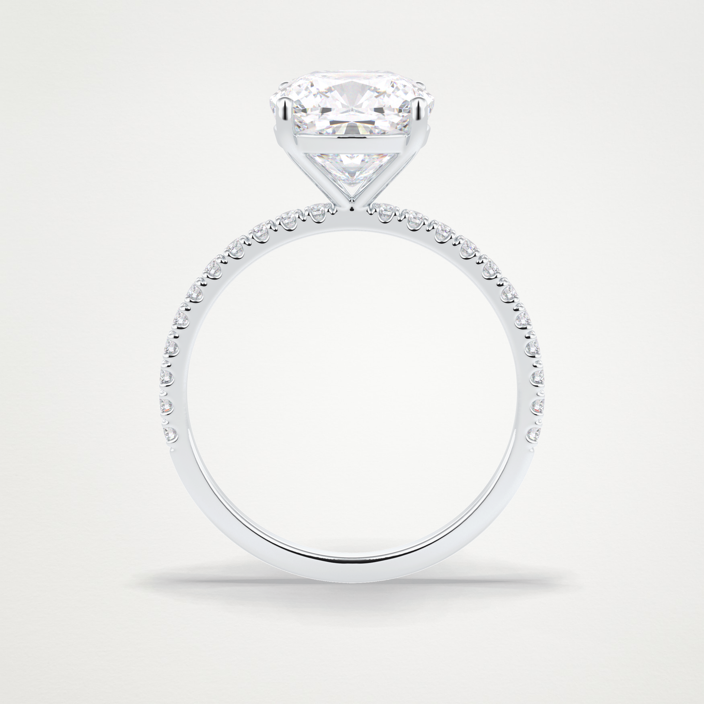 Cushion Pave Lab Grown Diamond Engagement Ring