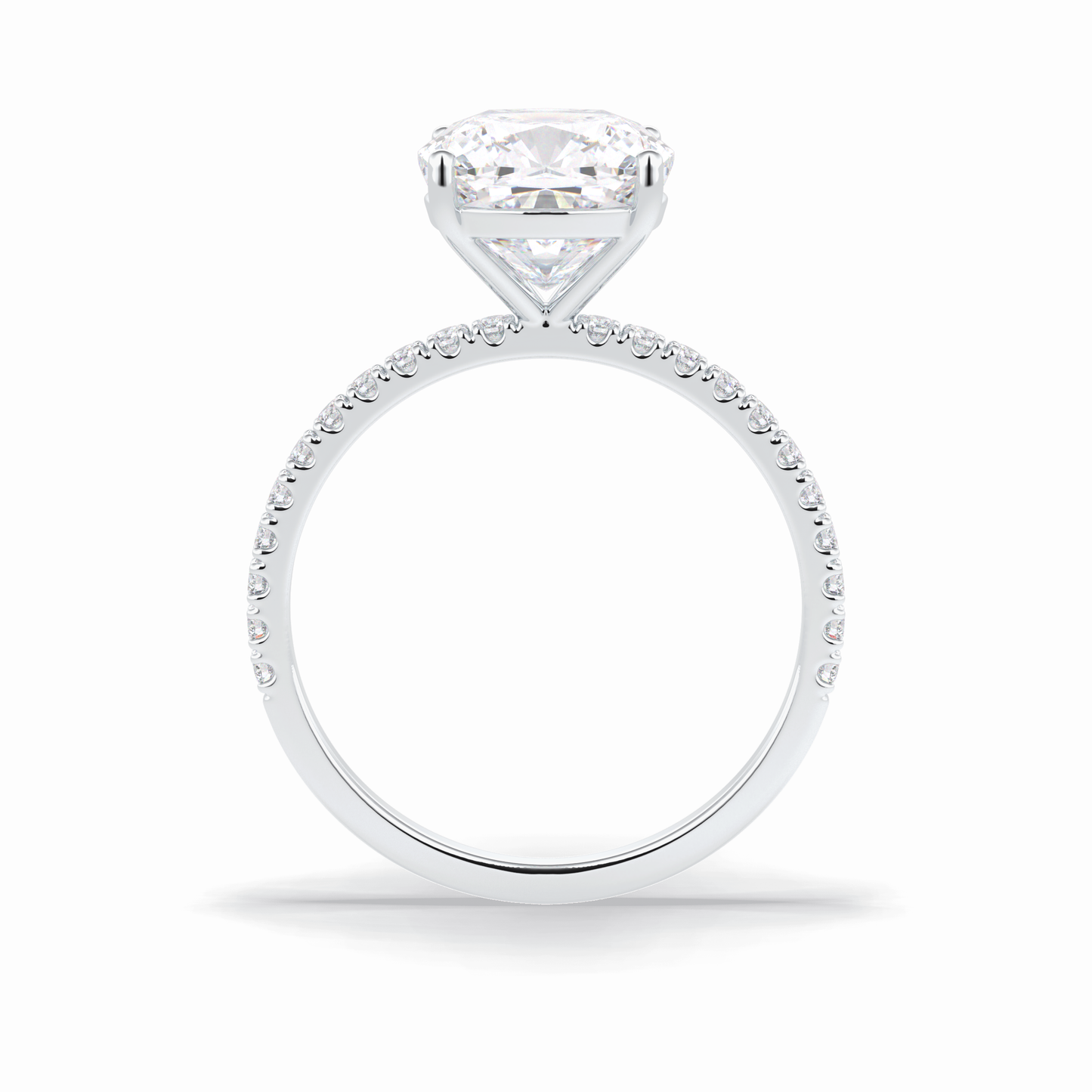 Cushion Pave Lab Grown Diamond Engagement Ring