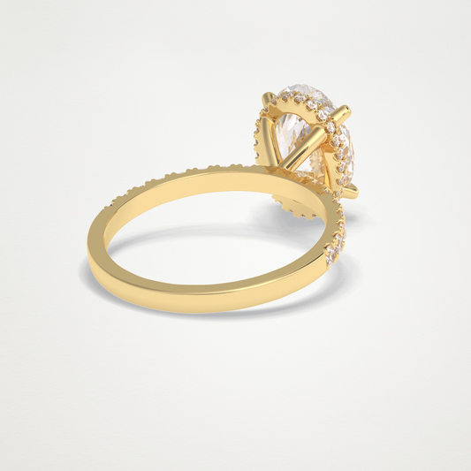 Oval Hidden Halo & Pave Lab Grown Diamond Engagement Ring