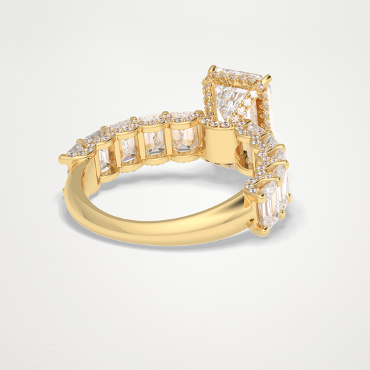 Emerald Pave Lab Grown Diamond Engagement Ring