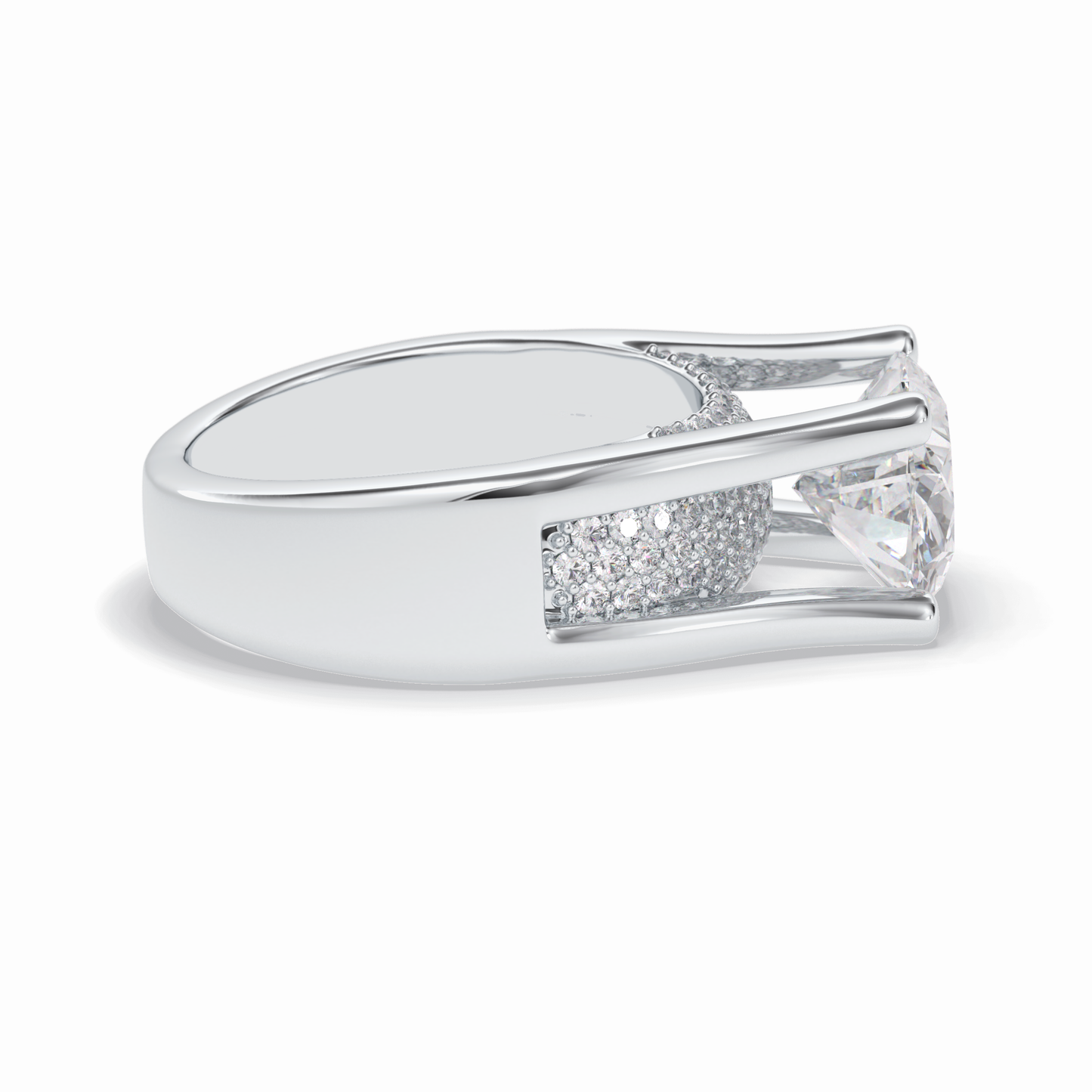 Oval Pave Lab Grown Diamond Engagement Ring
