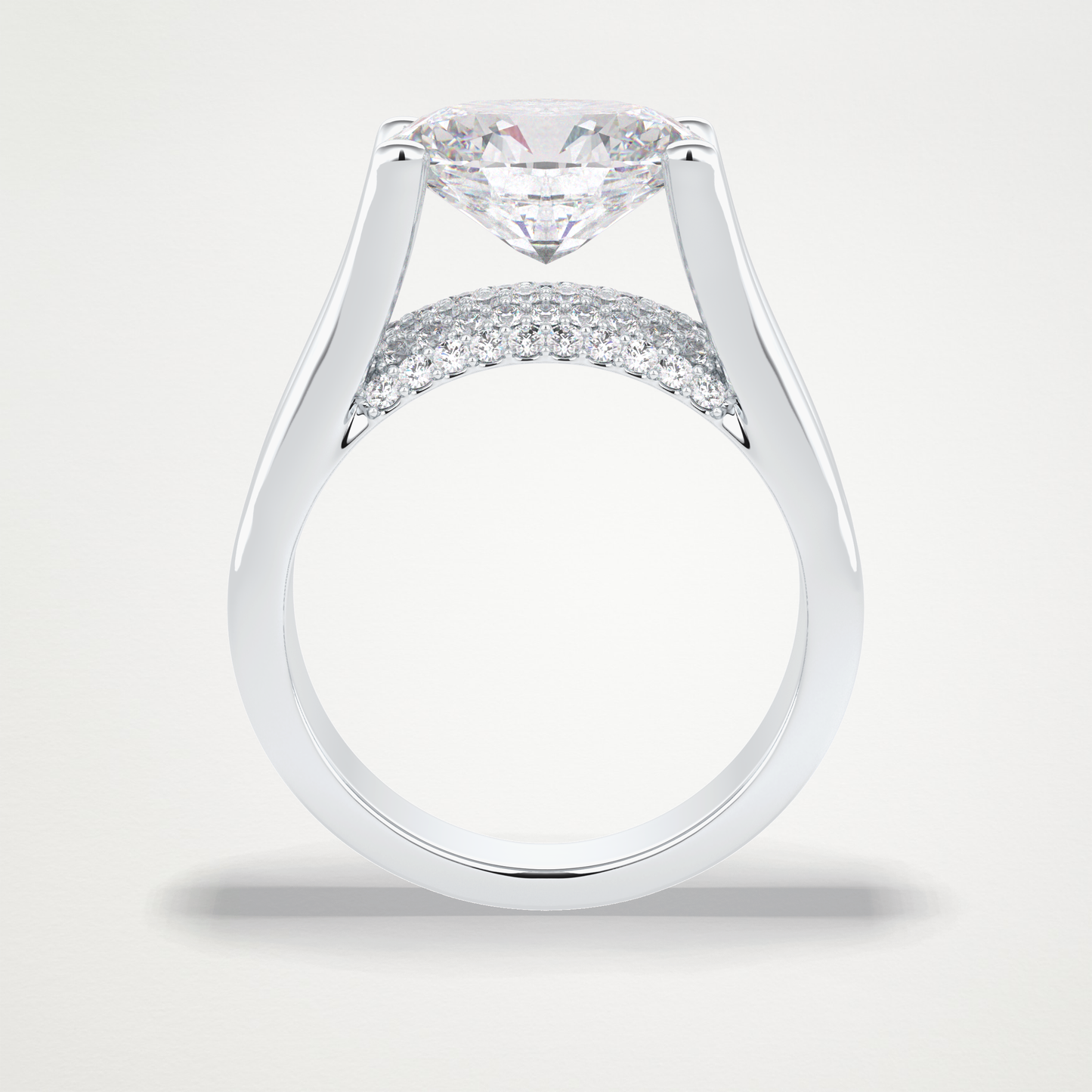 Oval Pave Lab Grown Diamond Engagement Ring