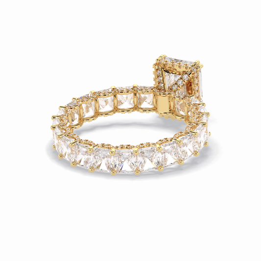 Radiant Hidden Halo & Pave Lab Grown Diamond Engagement Ring