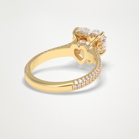 Heart Hidden Halo & Pave Lab Grown Diamond Engagement Ring